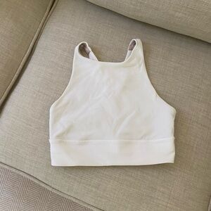 Lululemon white ribbed, criss cross back sports tank!